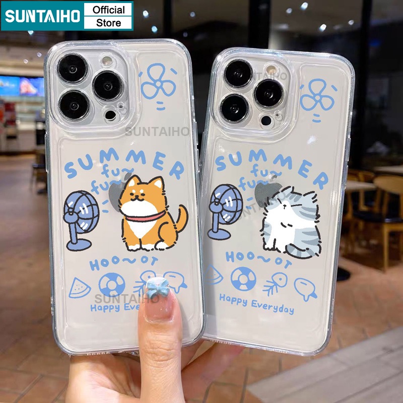 Mô tả Suntaiho ốp lưng iphone Ốp Điện Thoại Trong Suốt Chống Sốc In Hình Chó Mèo Cho iphone 11 12 13 14 15 pro max ip 7 8 plus iphon x xs xr xsmax - 1