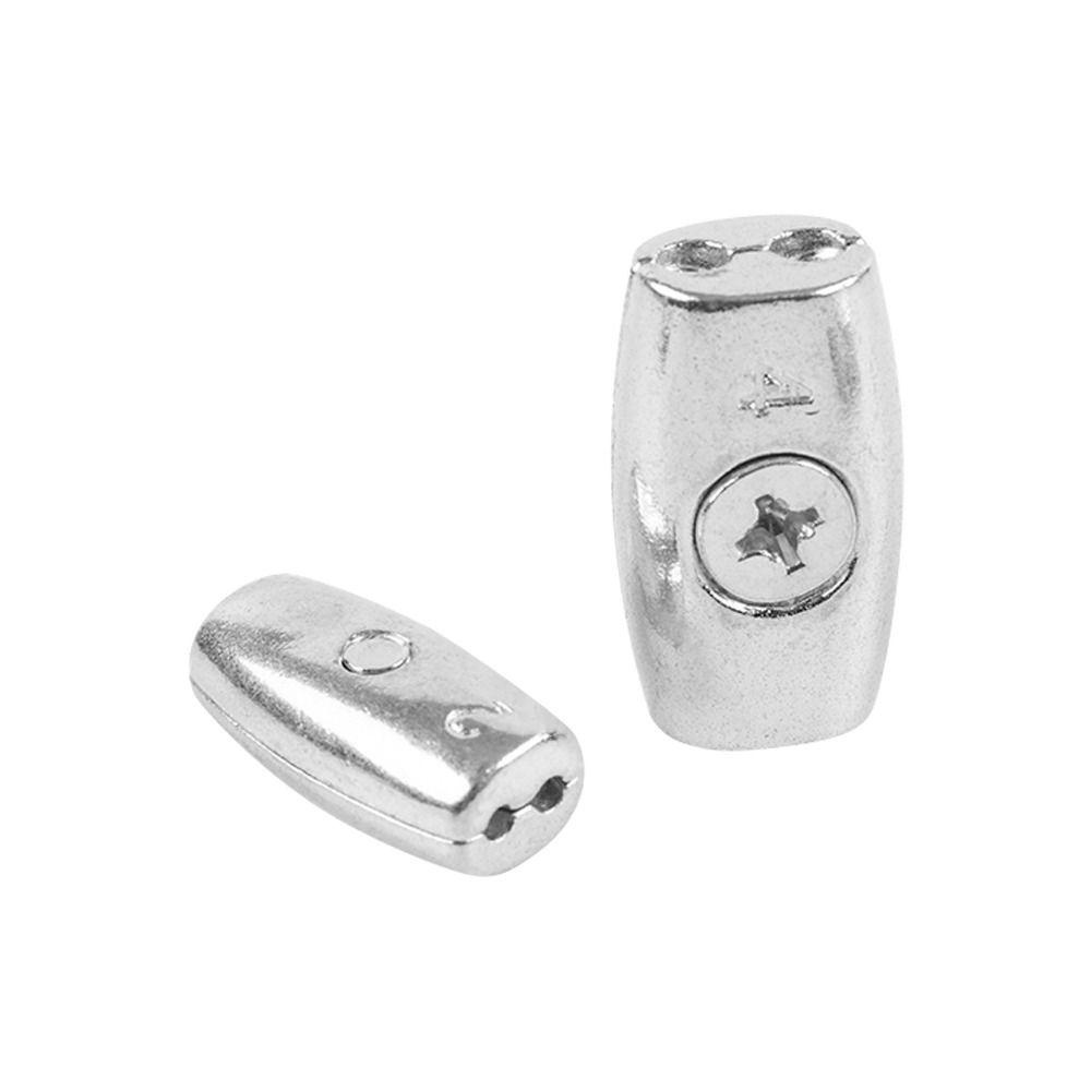 HIGHVIEWLS 1 Dây tay áo, Kẹp cáp hợp kim kẽm 2 / 3 / 4 / 6 / 8mm, Phần cứng bạc Đôi lỗ kẹp dây Ferrules Dây thép