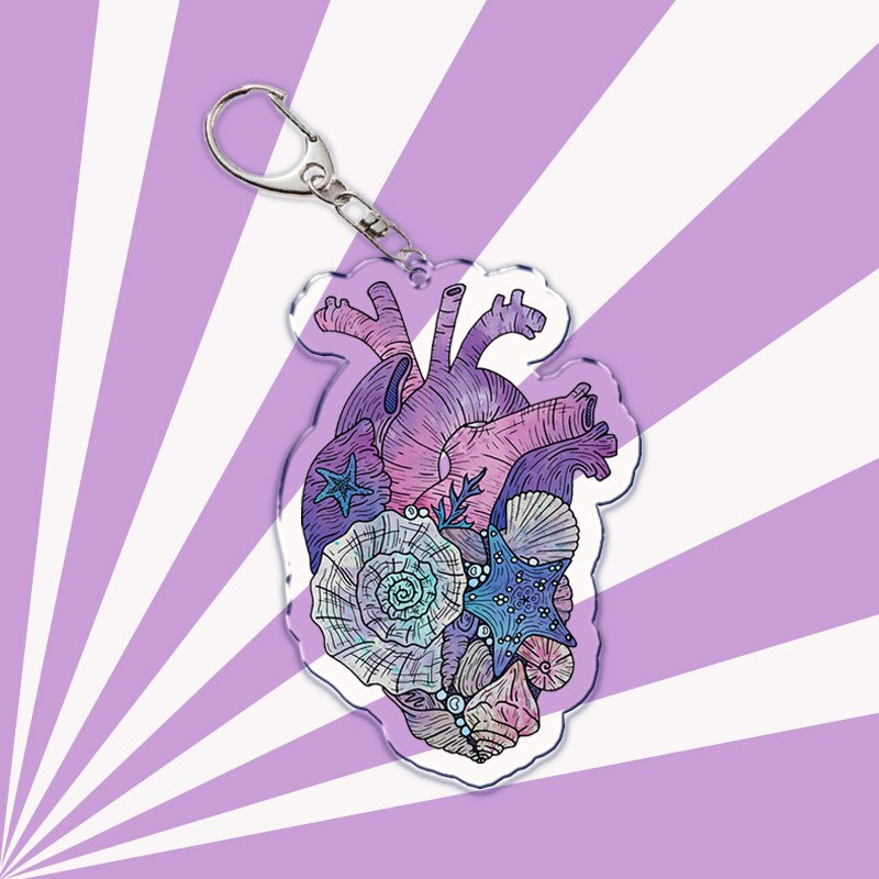 Móc khóa Heart of The Ocean Trái Tim Của Đại Dương Acrylic Móc Khóa Cho Túi Mặt Dây Chuyền Phụ Kiện hình Trái Tim