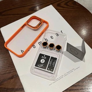 Mới Ốp Điện Thoại Cứng Trong Suốt Chống Rơi Có Miếng Dán Màn Hình Kim Loại Cho iphone 15 pro max 11 12 13 14 pro max