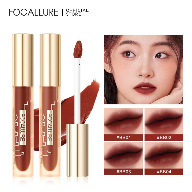 Ảnh FOCALLURE Son kem trang điểm màu sắc nhung lì tùy chọn mềm mịn chống thấm nước lâu trôi 1