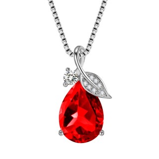 ♥ Dây Chuyền Mặt Hình Giọt Nước Đính Đá Pha Lê Nhiều Màu Đỏ / Xanh Dương / Trắng / Lá Cây necklace