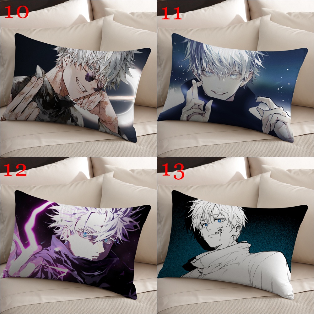 Satoru gojo Vỏ Gối polyester Hình Chữ Nhật In Hình anime jujutsu kaisen Một Mặt Trang Trí Nhà Cửa (Không Kèm Lõi)