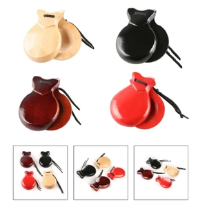 SA 2 Chiếc Castanets Flamenco Truyền Thống Tây Ban Nha Castanets Với Dây Tay Bộ gõ Nhạc Cụ Cho Người Mới Bắt Đầu