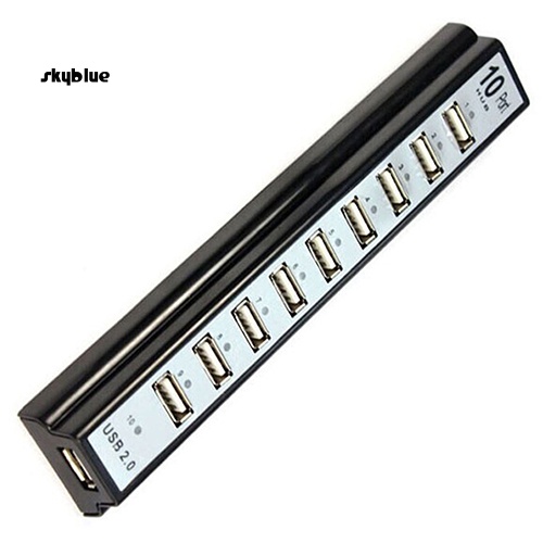 [Sy] Bộ chia Hub USB 20 tốc độ cao 10 cổng + Bộ chuyển đổi nguồn US cho máy tính xách tay PC