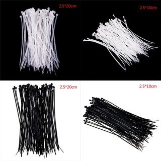 Set 100 Dây Rút Nilon Màu Trắng Đen Khóa Dây Cáp Tiện Dụng