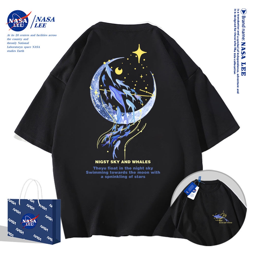 🔥Hàng có sẵn🔥Nasa Áo Thun cotton Tay Ngắn Dáng Rộng Thời Trang Mùa Hè 2024 Cho Cặp Đôi Tay áo ngắn áo thun nam