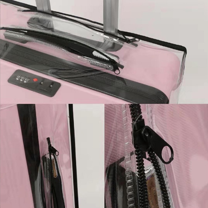 Trùm bọc vali nhựa 20-24-28-30 inch trong suốt có dây kéo các khe mới sang trọng M.E.N {Hàng tốt}