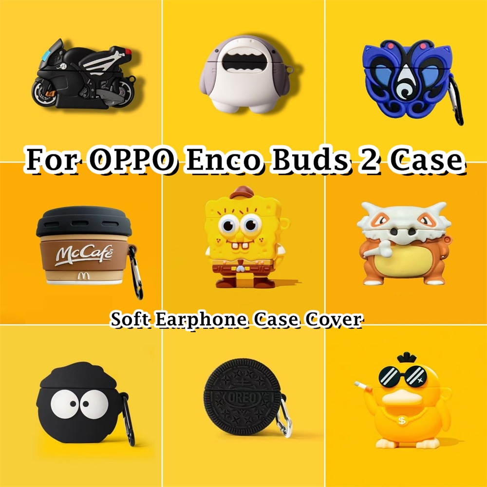[Ngôi sao tương lai] Dành cho OPPO Enco Buds 2 Ốp lưng Tide Cool Cartoon Series Vỏ tai nghe silicon mềm Vỏ bọc NO.2