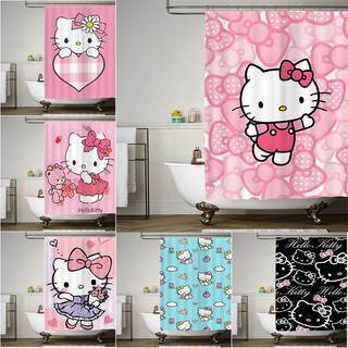 Hello Kitty Polyester Chống Thấm Nước Rèm Tắm Trang Trí Phòng Tắm Rèm Tắm Vải Có Móc