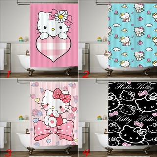 Hello Kitty Polyester Chống Thấm Nước Rèm Tắm Trang Trí Phòng Tắm Rèm Tắm Vải Có Móc