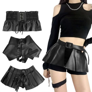 XGB Nữ Váy Ruffle Thắt Lưng Phù Hợp Với Thời Trang Corset Thắt Lưng Có Thể Điều Chỉnh Waspie Phụ Kiện Trang Trí PU Eostra