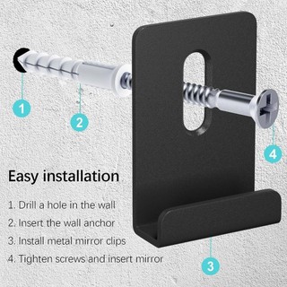 Jkdesign 4 / 8 Chiếc Kẹp Gương, Kẹp Gương Kim Loại Vuông Sắt, Có Ốc Vít Móc Chốt Treo Tường Gương Không Khung