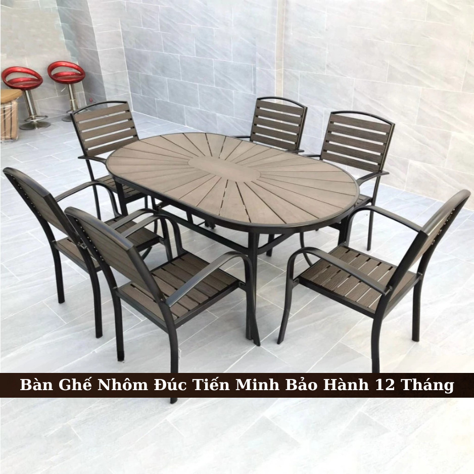 Bàn ghế Nhôm đúc Nhập khẩu Họa tiết sang trọng Bàn ghế sân vườn Bàn ghế ngoài trời BH 2 năm - BG15