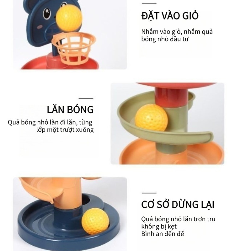 Bóng Thả Cuộn Xoay Đa Tầng Siêu Thú Vị - Track Vòng Tròn Hấp Dẫn Kết Hợp Luyện Kỹ Năng Phối Hợp Tay Mắt & Tư Duy Logic