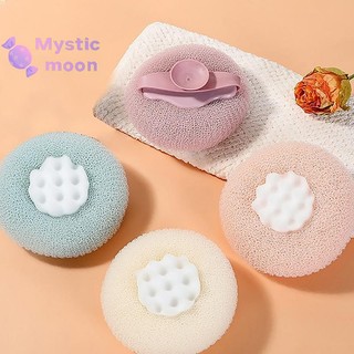 [Mystic] Vòi hoa sen hướng dương tròn Bồn tắm Massage siêu mềm có bàn chải cốc hút Khăn tắm Phụ kiện phòng tắm Bọt biển bùn [Mới]