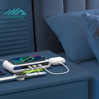 Đế Sạc Nhanh Không Dây 15w Cổng usb type c Có Đèn led Nhiều Màu Sắc Cho iphone 14 13 12 [jennie1.vn]