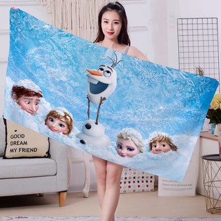 Khăn Frozen Anna & Elsa Khăn Bơi In Một Mặt Mềm Thấm Hút Vải Terry Khăn Tắm Cuộc Sống Gia Đình Đồ Dùng Phòng Tắm