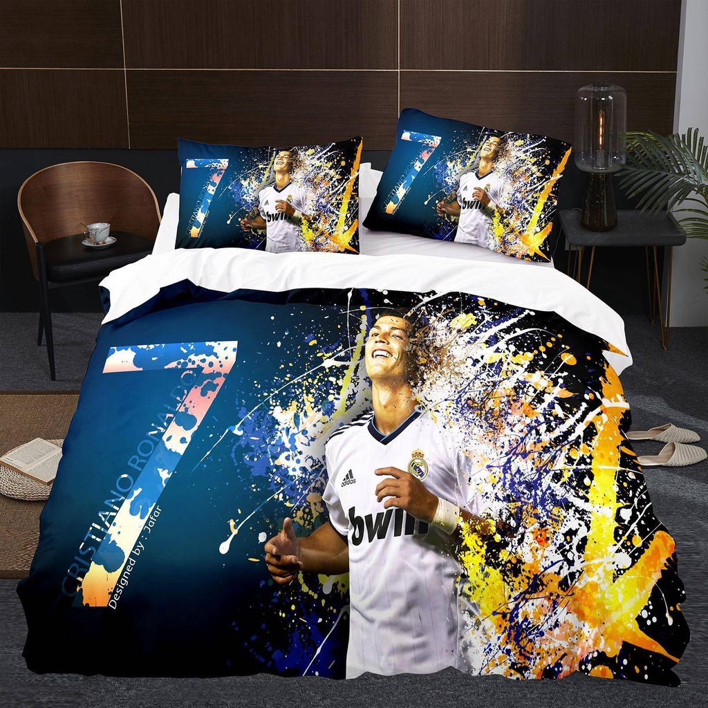 PS1 Cristiano Ronaldo Bộ Chăn Ga Gối Chăn Ga Gối Nhà Phòng Ngủ Phù Hợp Với SP1