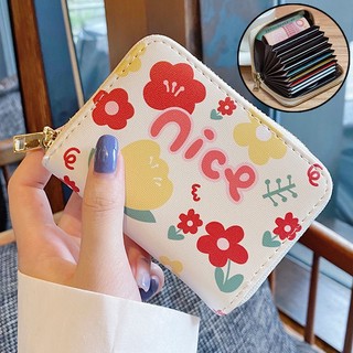 Ví Ngắn Dạng Gập Có Ngăn Đựng Thẻ In Hoạt Hình Cho Nữ