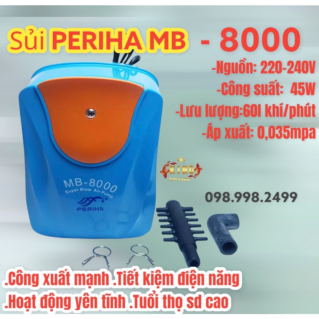Máy sủi khí oxy cao cấp PERIHA MB-4000/MB-8000/MB-12000/MB-18000 ...