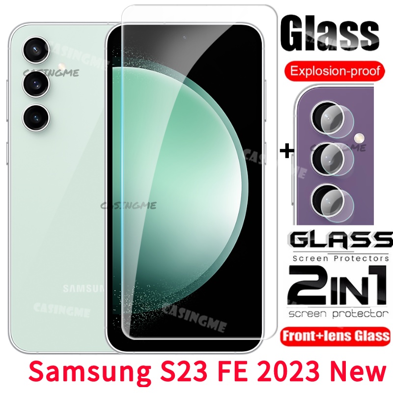2024 Samsung S25 FE Film Bảo Vệ Màn Hình 2 Trong 1 Cho Samsung Galaxy S24FE S 23 23S S23 FE Plus 4G 5G 2023 Full Cover Kính Cường Lực Mặt Trước Mặt Sau Ống Kính