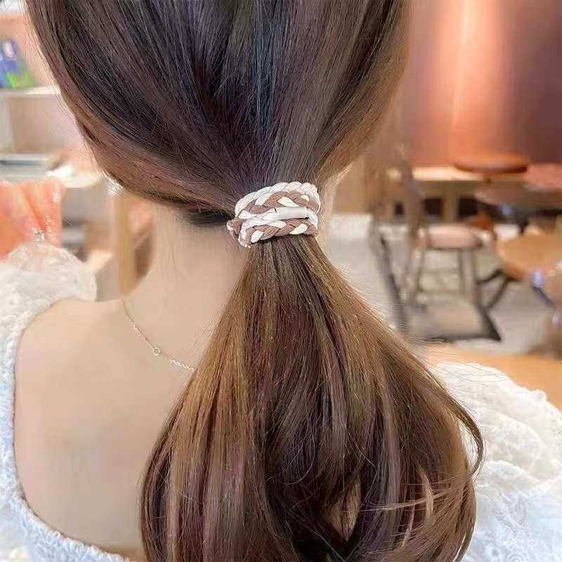 Dây Buộc Tóc Da Màu Cà Phê Sữa Đơn Giản Cho Nữ