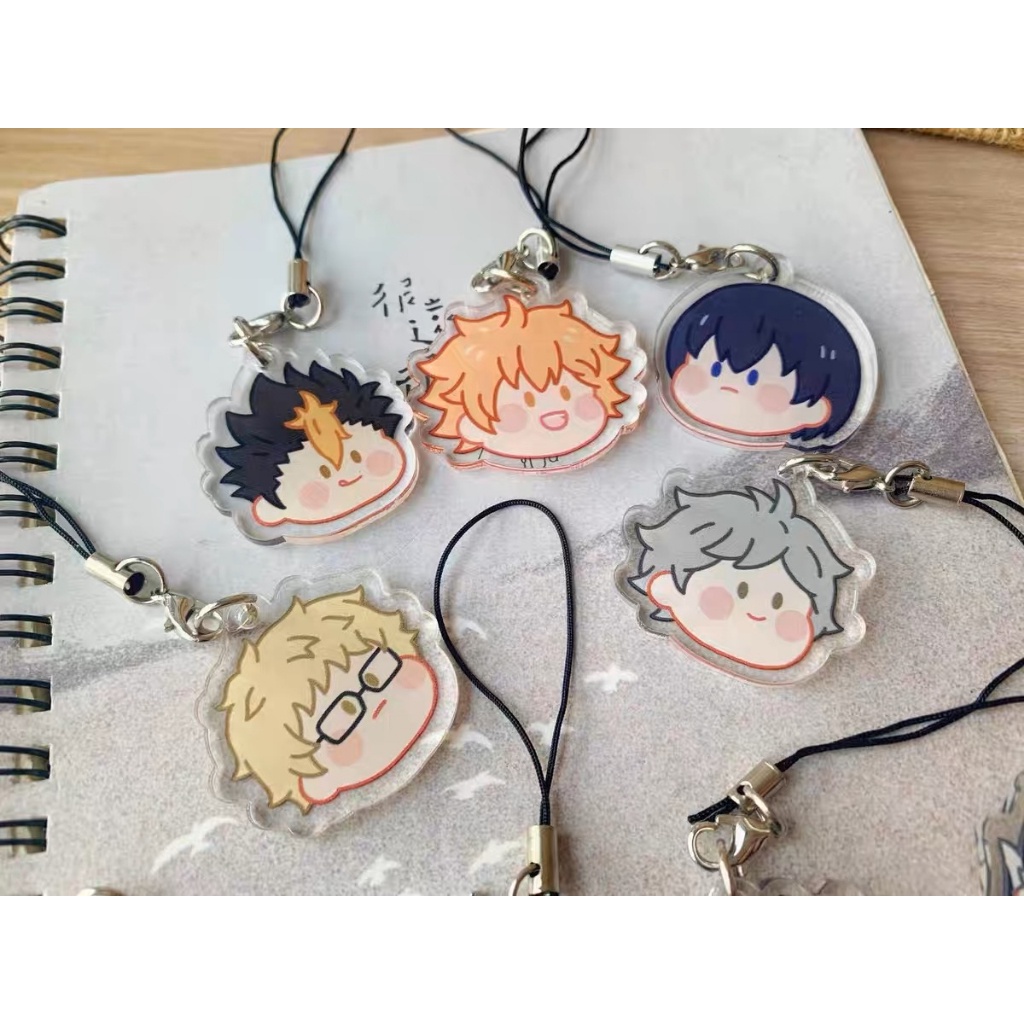 Mặt Dây Treo Điện Thoại HAIKYUU Hyuga Hinata Kageyama Toru Kawaji Takayumi Sugawara Taka mica móc khóa anime