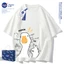 Áo Thun Cotton 100% Unisex Form Rộng Tay Lỡ In Hình Ngỗng Cute Phong Cách Hàn Quốc Áo Phông Nam Nữ Oversize