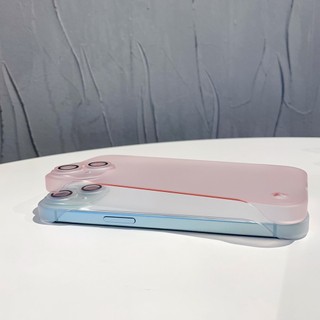 Ốp Điện Thoại Không Khung Mỏng Cho iPhone 15 ProMax 14 Plus 13 12 Pro Max Có Bảo Vệ Ống Kính Mờ Trong Suốt Nhựa Ốp Lưng T09
