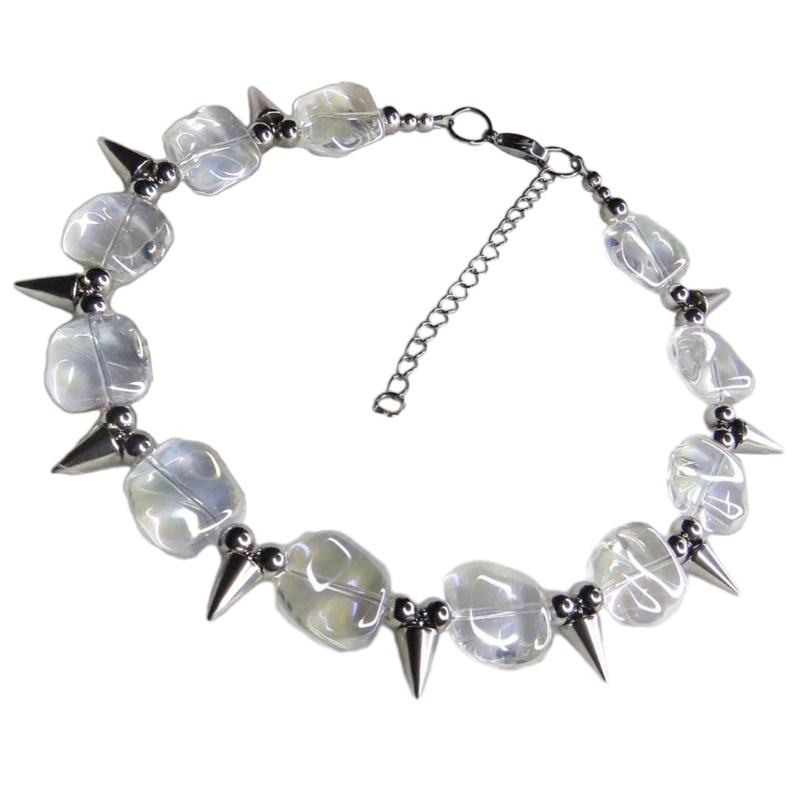 Jenniferab Rock Spike Rivet Vòng cổ Hip Hop Phong cách sành điệu
