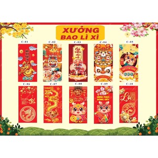 100 BAO LÌ XÌ ĐỦ MẪU - Bộ Rồng May Mắn 2024 bao lì xì tết (01-10)