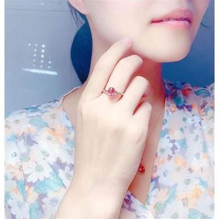♥ Chính Hãng Nhẫn tourmaline Đính Đá Pha Lê Hồng Vàng Phong Cách Mới Cho Nữ
