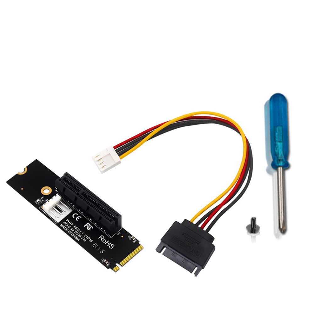 Jmt Thẻ Chuyển Đổi pci-e 4x m2 m key Sang pcie x4 Kèm Đèn led Cho ngff m.2 2260 2280 ssd