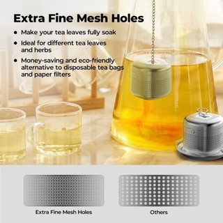 Bộ lọc pha trà bằng thép không gỉ METALWRK, lưới siêu mịn, bộ lọc hình quả bóng, lưới lọc trà lá rời