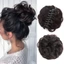 DELMER Tổng Hợp Chignon, Phần Mở Rộng Tóc Giả Tóc Lộn Xộn Tóc Xoăn Bun, Lông Tơ Đen Sóng Tóc Mảnh Nâu Vuốt Kẹp Bun Nữ