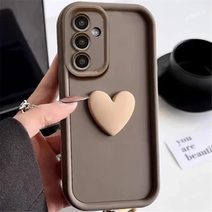 Dành Cho Samsung Galaxy S26 S25 FE A26 A37 A57 A05S A07 A17 A56 A06 A16 A15 A14 A24 A25 A35 A23 A55 A34 A54 S23 FE 4G 5G Dễ Thương 3d Trái Tim Tình Yêu Silicon Chống Sốc Ốp điện thoại Mờ