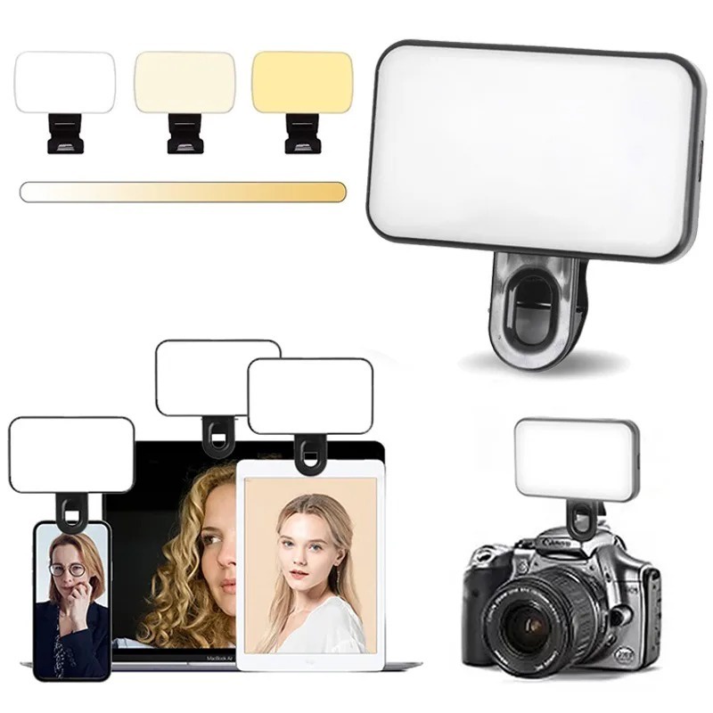 Đèn LED Selfie Mini 3 Chế Độ Dạng Kẹp Có Thể Điều Chỉnh Bảo Vệ Mắt Cho Điện Thoại Thông Minh / Laptop / Camera