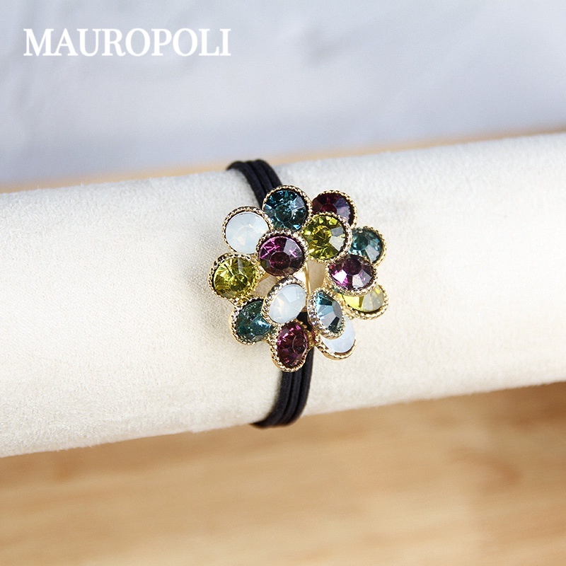 MAUROPOLI [Sẵn sàng] Dây buộc tóc đính đá Hàn Quốc Dây buộc tóc hoa trưởng thành Dây cao su đơn giản Dây buộc tóc độc đáo Mũ đội đầu bé gái Mori tươi nhỏ