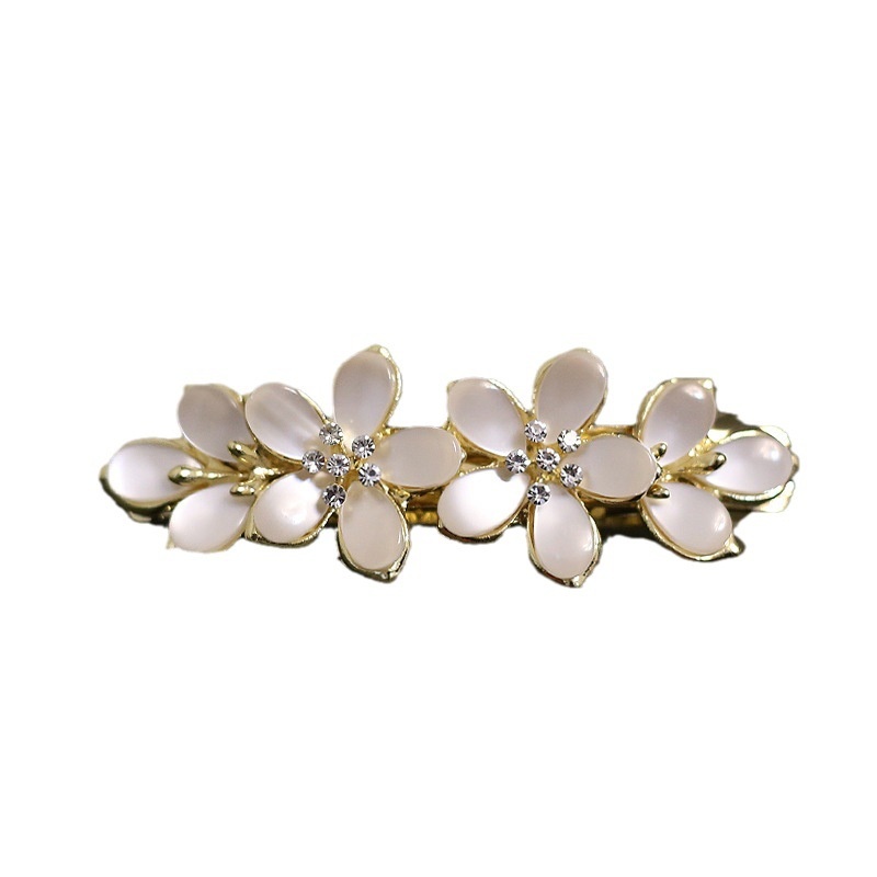 Mauropoli [Hàng Có Sẵn] Kẹp Tóc Hình Hoa Mắt Mèo Phẳng Sang Trọng Phong Cách Hàn Quốc