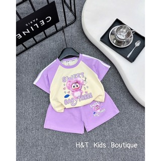 10-20kg Bộ cotton babyy three hồng tím HT cho bé gái, bộ mùa hè cho bé gái