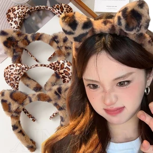 2 Chiếc Băng Đô Quấn Tóc Tai Mèo Da Báo - Vòng Tóc Động Vật Dễ Thương - Mũ Trang Điểm Rửa Mặt Nữ - Thời Trang, Ngọt Ngào, Thanh Lịch, Vintage - Phụ Kiện Tóc Sang Trọng