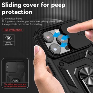 Ốp Điện Thoại Mỏng Có Vòng Trượt Bảo Vệ camera Chống Rơi Chịu Được Sức Nặng Cho iphone 14 15 pro max