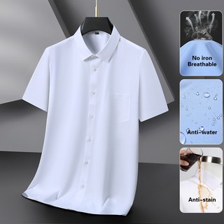 [plus Size] Áo Sơ Mi Nam Tay Ngắn Dáng Rộng Chống Nước Chống Bẩn Thoáng Khí Nhanh Khô size 10xl
