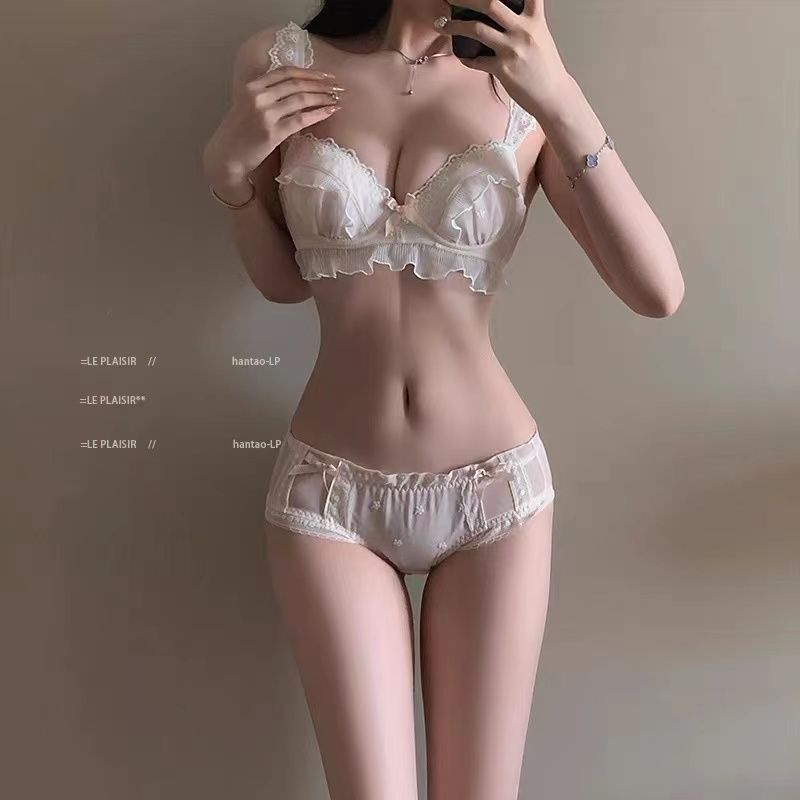 Bộ Đồ Lót Phối Ren Thoáng Khí Chống Chảy Xệ Phong Cách lolita Nhật Bản Cho Nữ