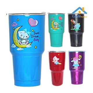 Ly giữ nhiệt Thái Lan cỡ lớn 900ml Tặng Ống hút + Thanh cọ rửa bình cốc uống nước Inox 304