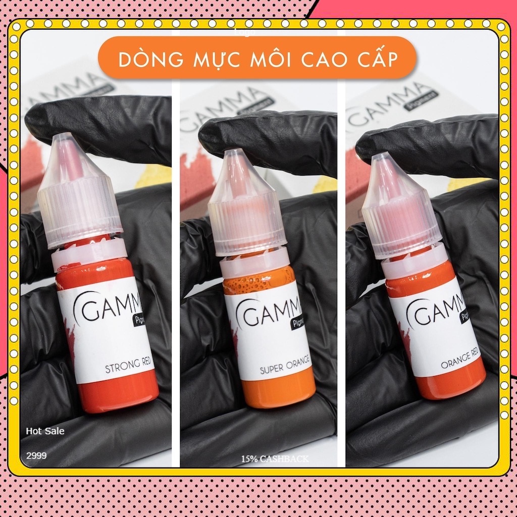 Mực Gamma Dành Cho Môi lên màu chuẩn đẹp chai chiết 3,3ml, Fullsize 10ml