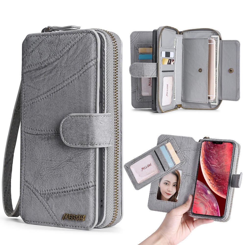 Bao Da Điện Thoại Dạng Ví Có Ngăn Đựng Thẻ Và Dây Đeo Cổ Tay Cho iphone 13 12 mini 15 14 11 pro max xs x xr 7 8 pluse 2020 Ốp
