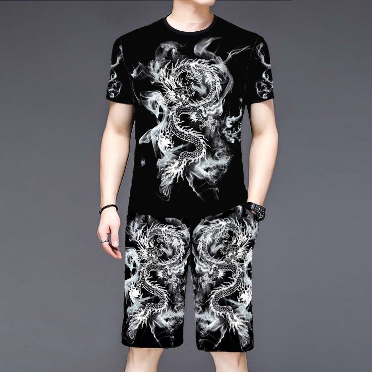Bộ Áo Thun Ngắn Tay + Quần short Thể Thao plus size Thời Trang Mùa Hè Cho Nam