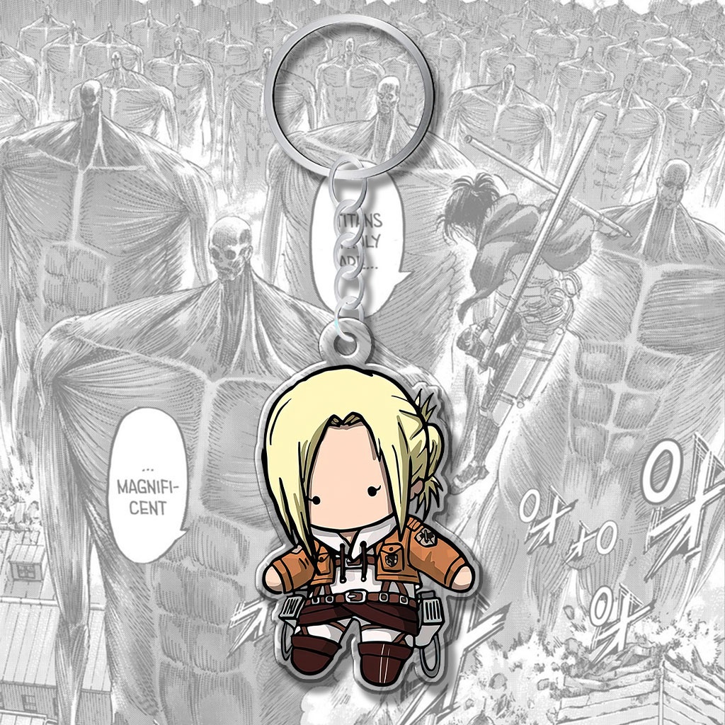 Móc khóa anime Attack on Titan nhân vật chibi Eren Yeager Levi Ackerman Reiner Erwin Annie Manga Hoạt Hình Nhật Bản